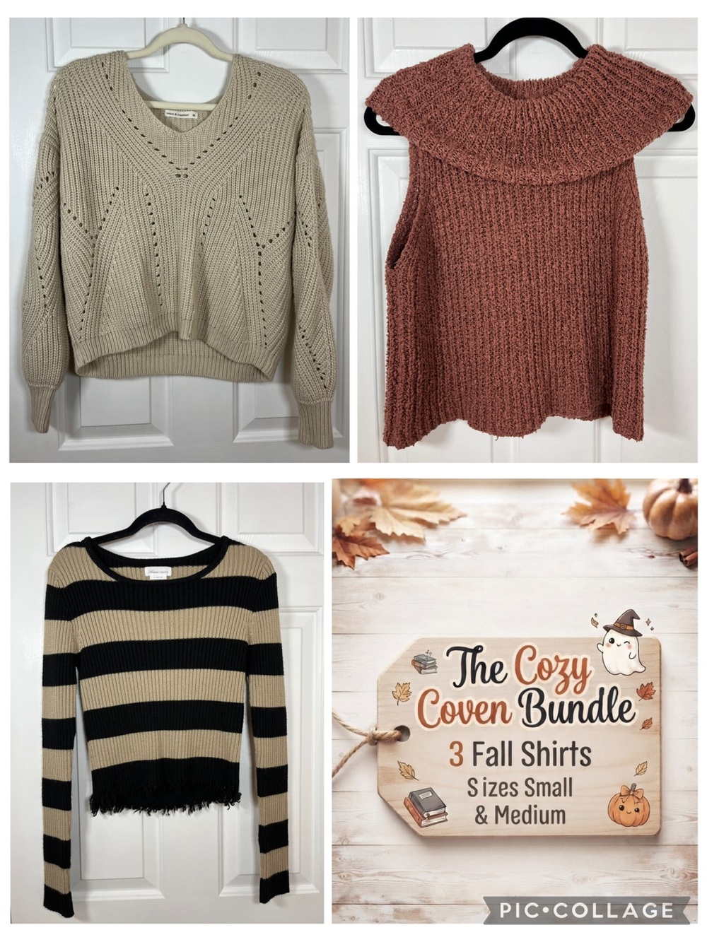 Cozy Fall 3 Pc Top Bundle S/M Moon Madison Lovers Friends Fashion Nova - Picture 1 of 16